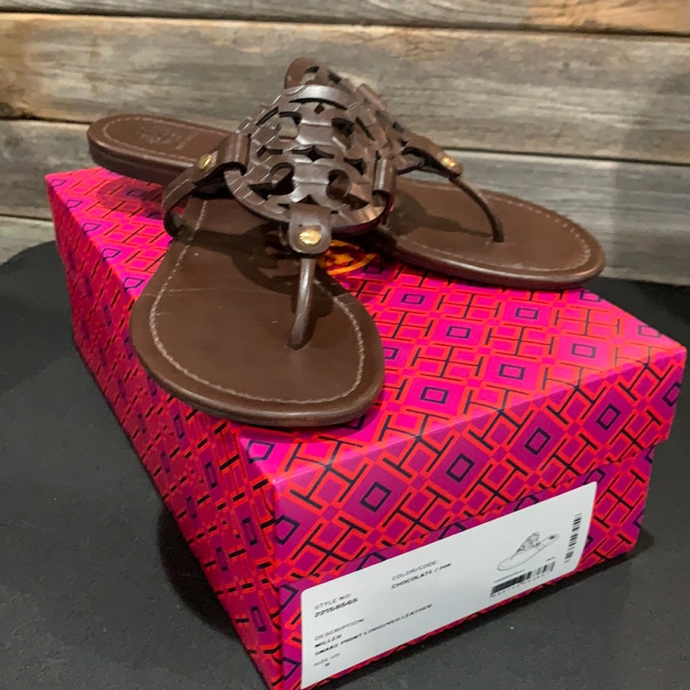 Tory Burch Miller chocolate sandals size 9